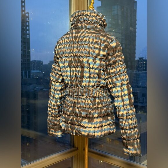 🆕 CAVALLI CLASS 🧿 Blue Spotted Down Filled Puffer Jacket, Sz IT44 US 8 - Picture 6 of 16